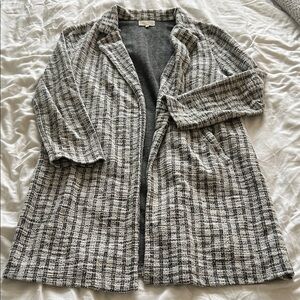 MELLODAY Black and White Checkered Cardigan